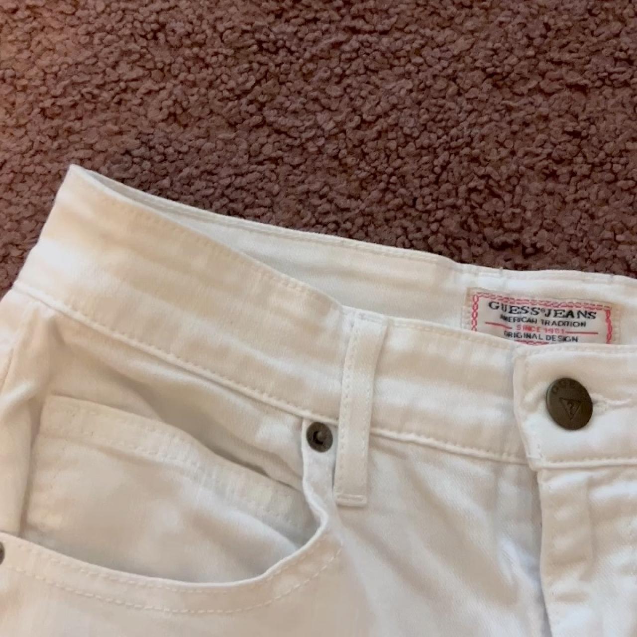 Vintage Guess white high wasted skinny... - Depop