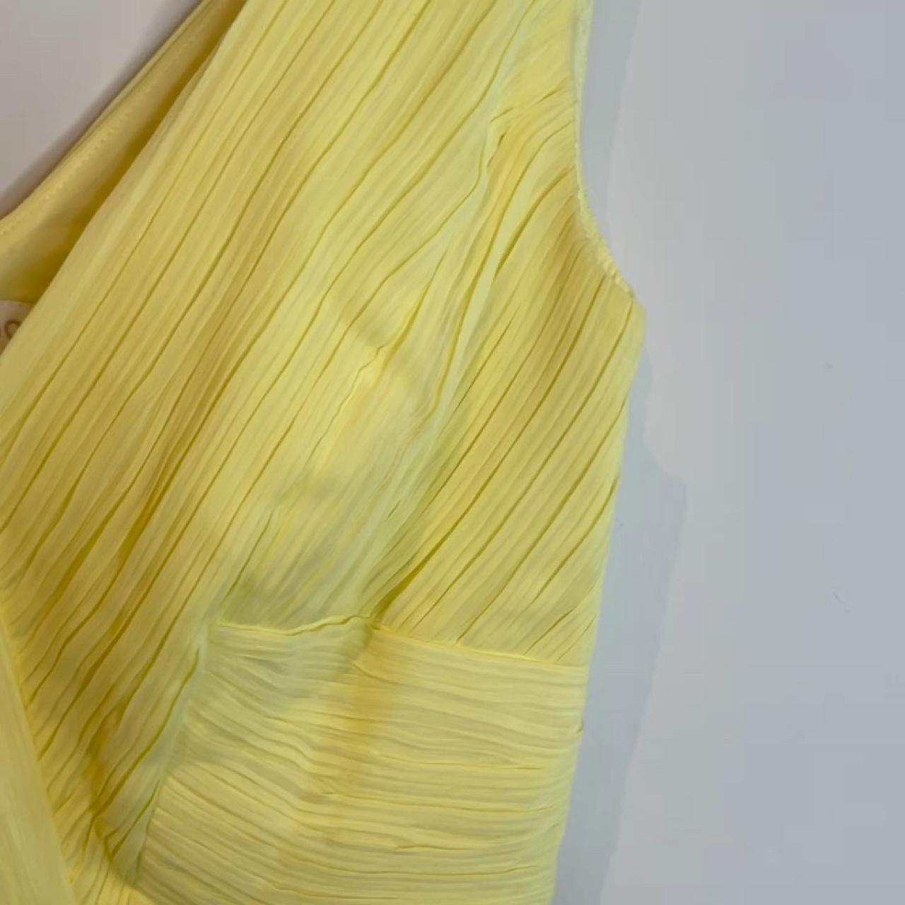 Monsoon Women's Yellow and Cream Dress Depop