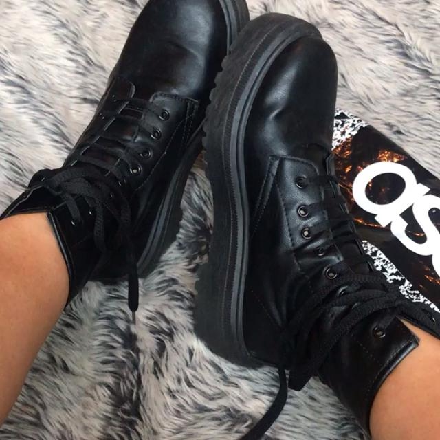asos design attitude chunky lace up ankle boots