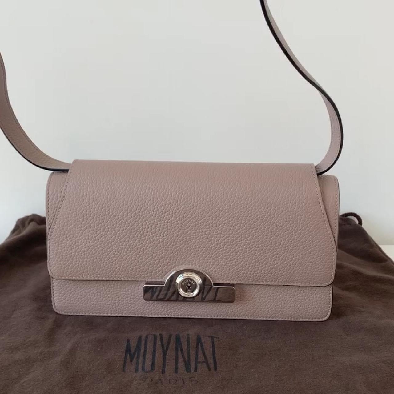 Moynat Paris Women's Réjane PM Clutch (128,350 THB) ❤ liked on Polyvore  featuring bags, handbags, clutches, peach, metal …