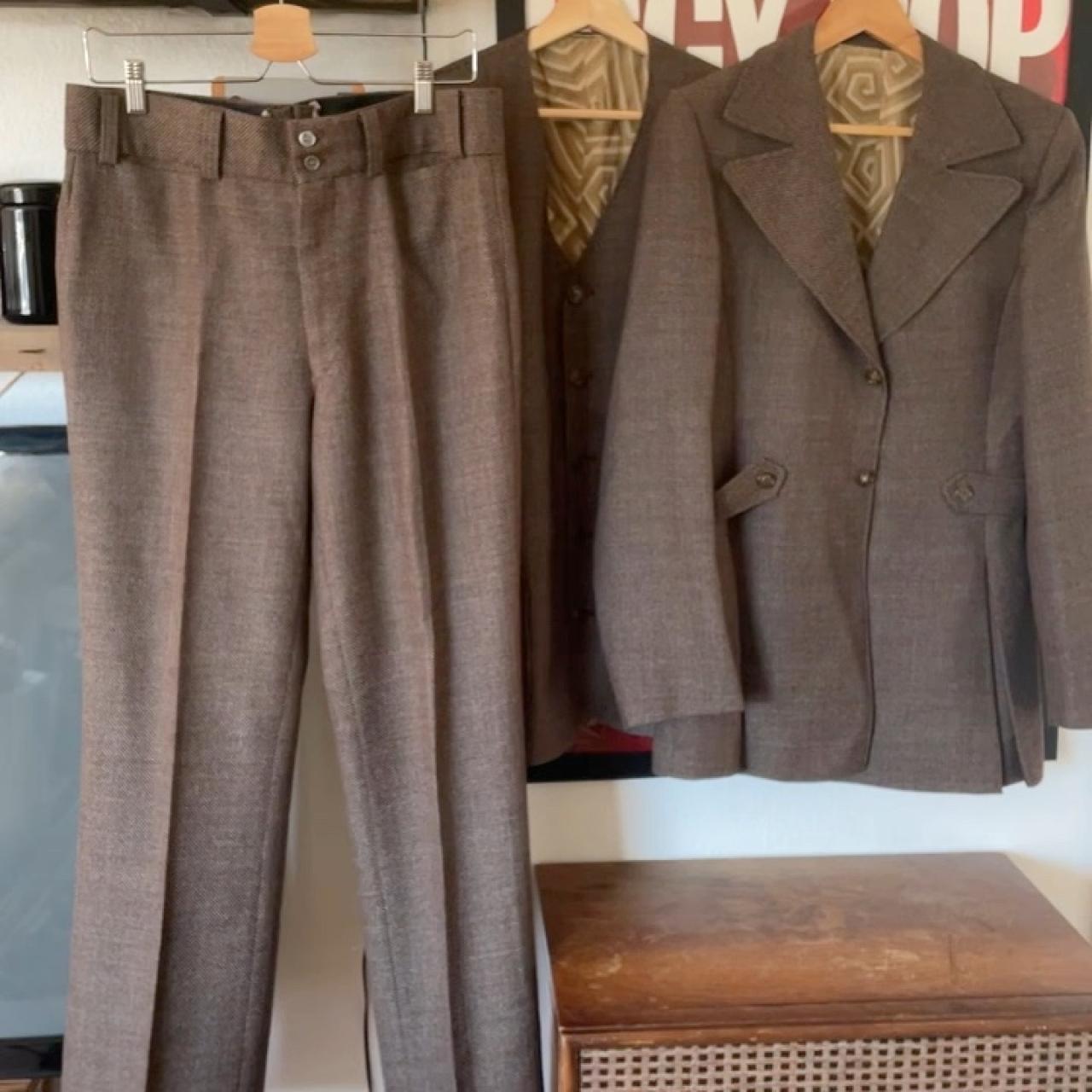 Vintage Three Piece Brown Suit main image 1