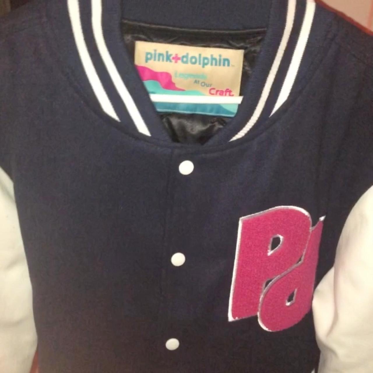 Pink dolphin letterman on sale jacket