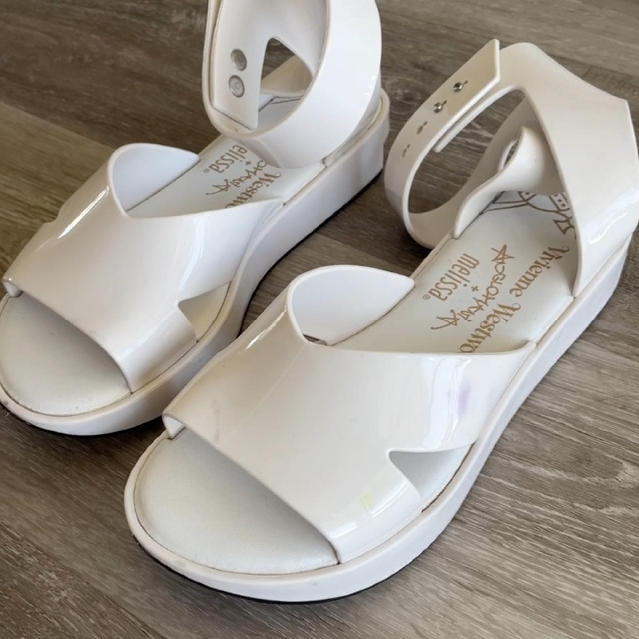 Vivienne Westwood + melissa 厚底 サンダル　ホワイト Melissa Vivienne Westwood Anglomania Marble Angel | Depop