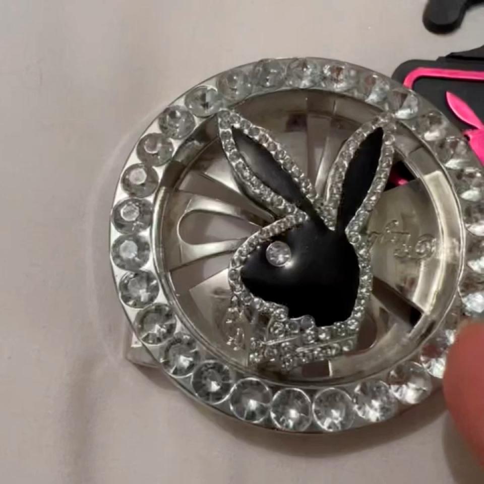 playboy rhinestone spinning belt buckle 