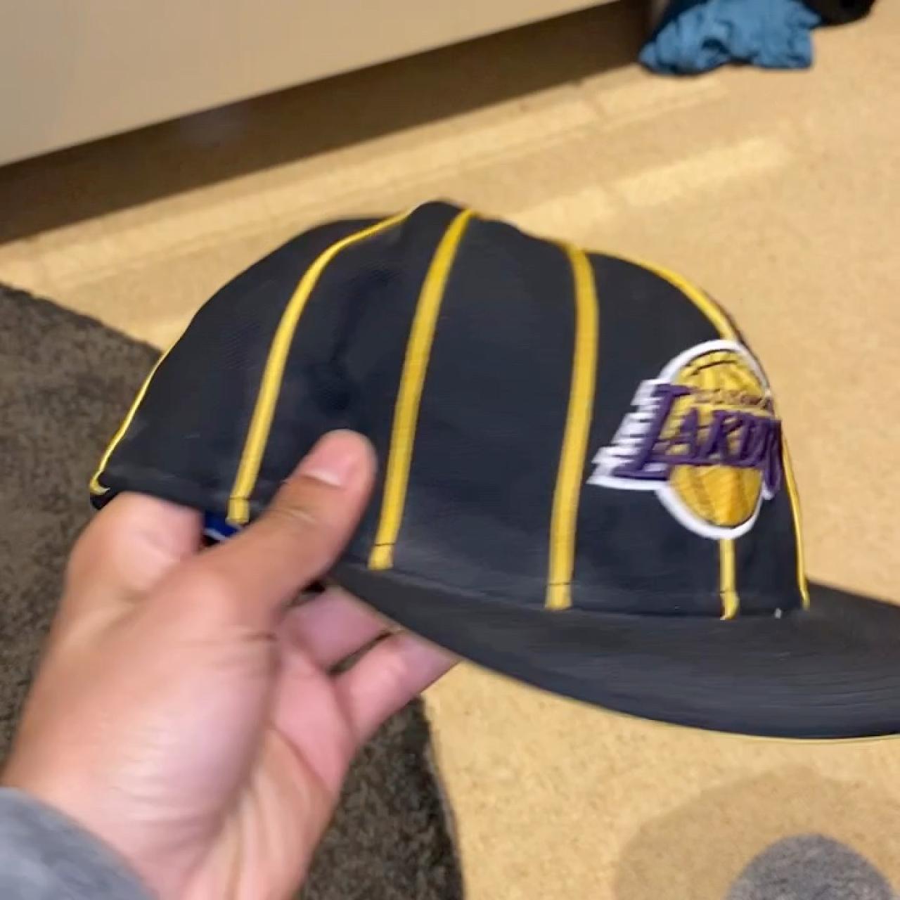 New Era Men's Black and Yellow Hat Depop