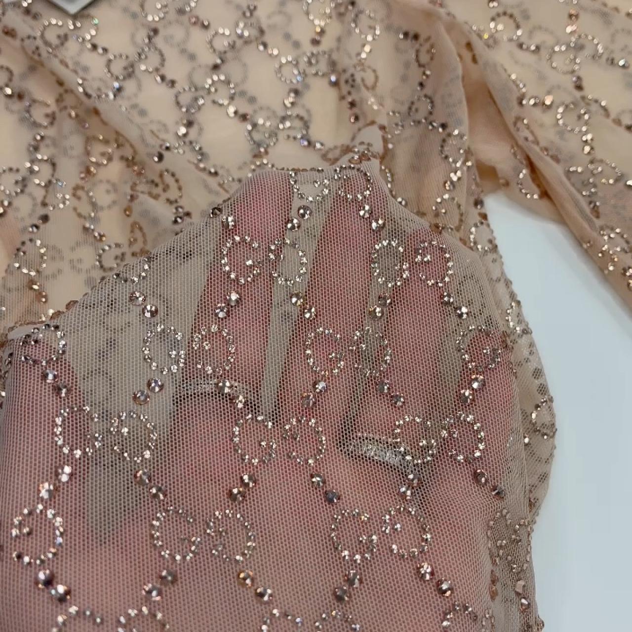 Gucci rhinestones sheer biker shorts 