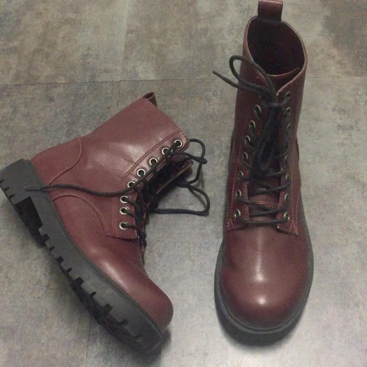 h&m burgundy boots