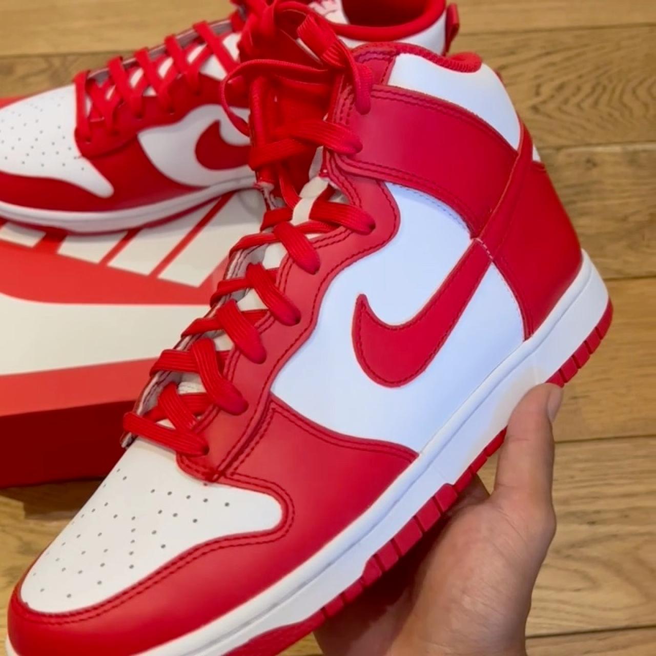 dunk high university red / championship red and... - Depop