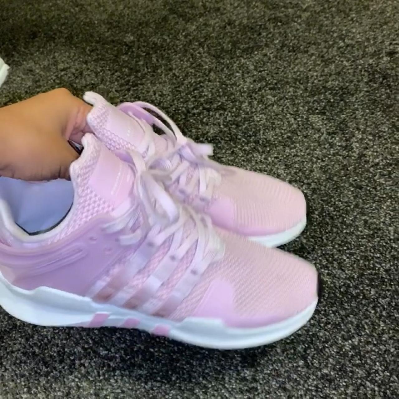 Baby pink adidas sneakers. EQT! Worn a few times.... - Depop