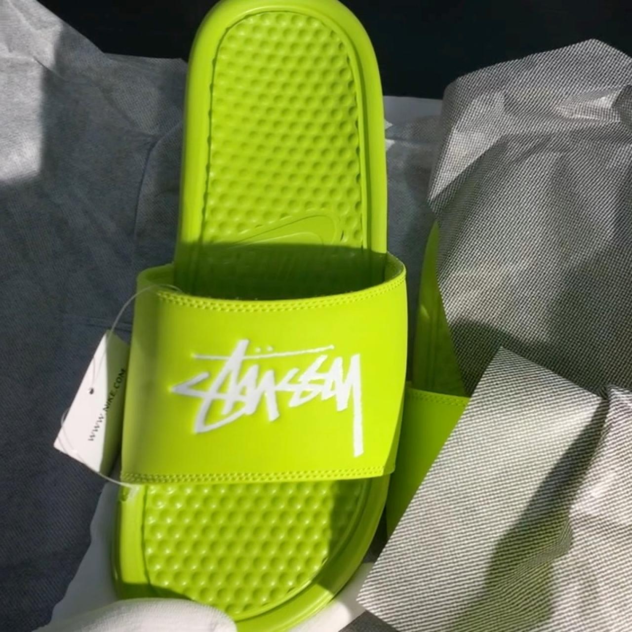 Nike x St ssy Benassi Slide Volt Sizing M 6 W Depop