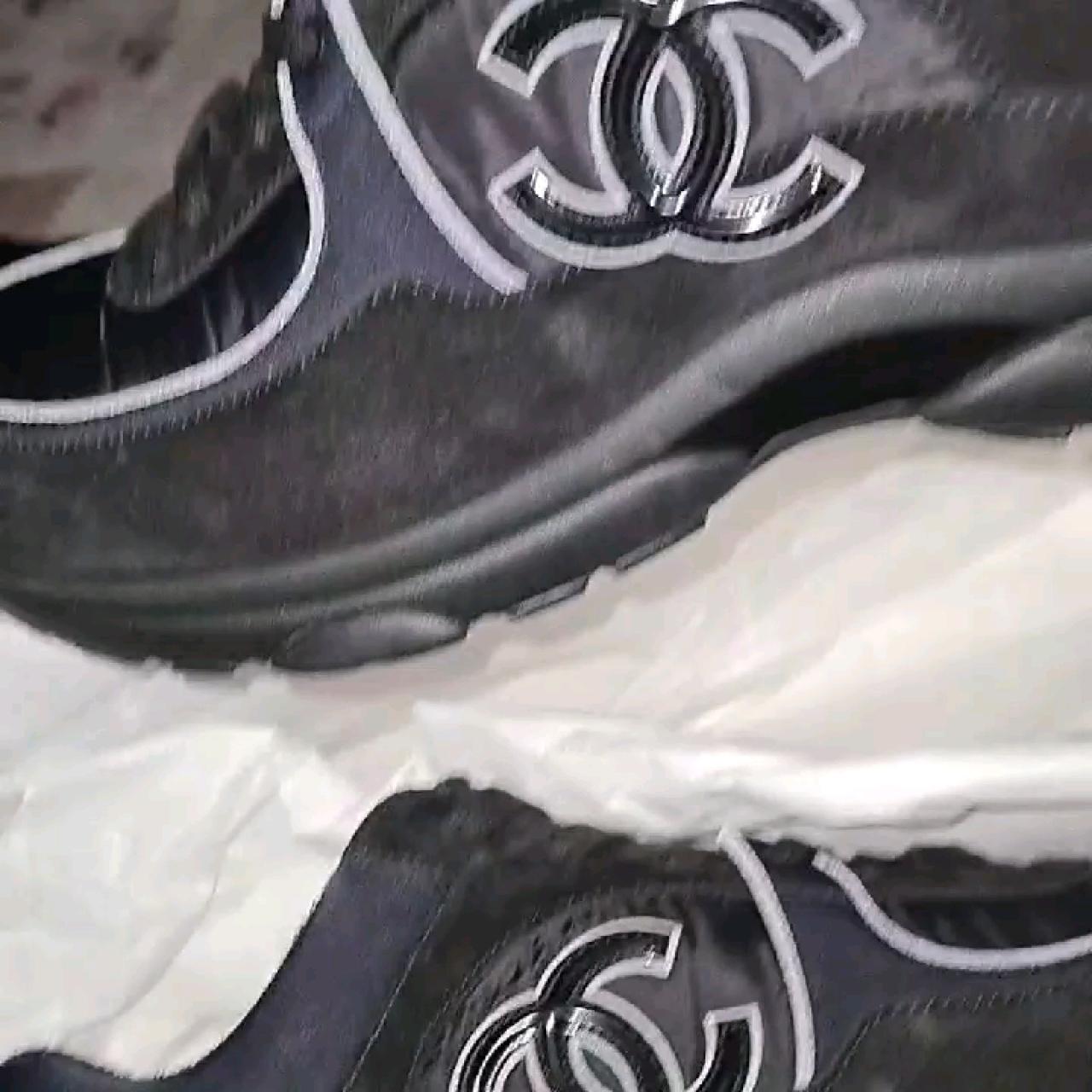 Reflective Black Chanel  Chanel sneakers, Sneakers fashion