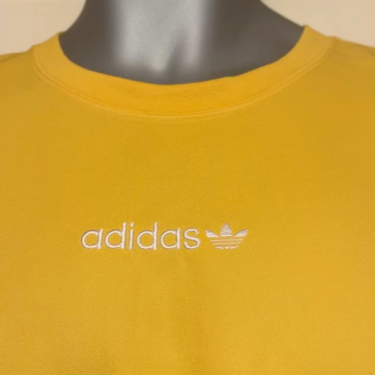 Adidas Men's Yellow and Black T-shirt | Depop