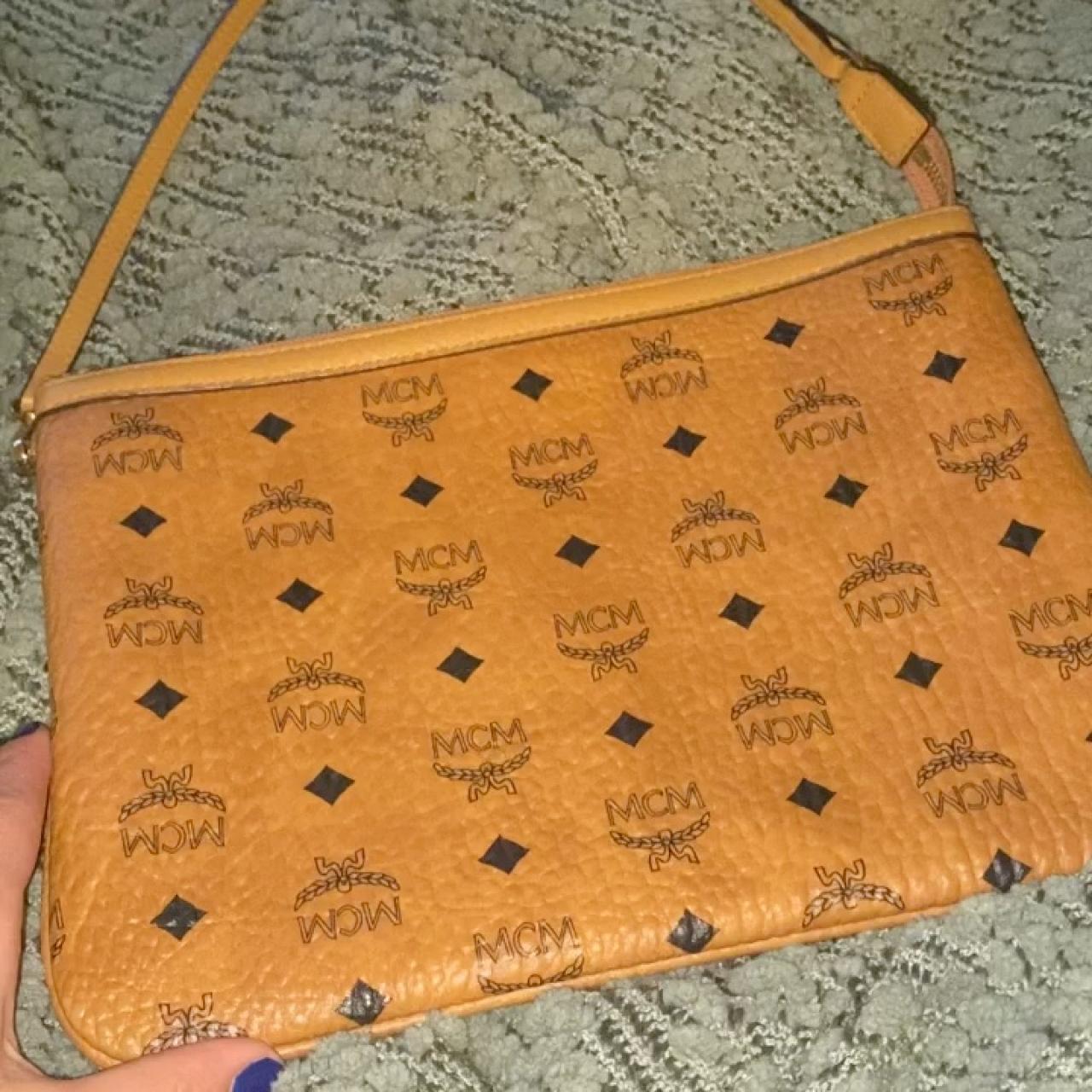 mcm bag barely used, perfect condition comes with - Depop