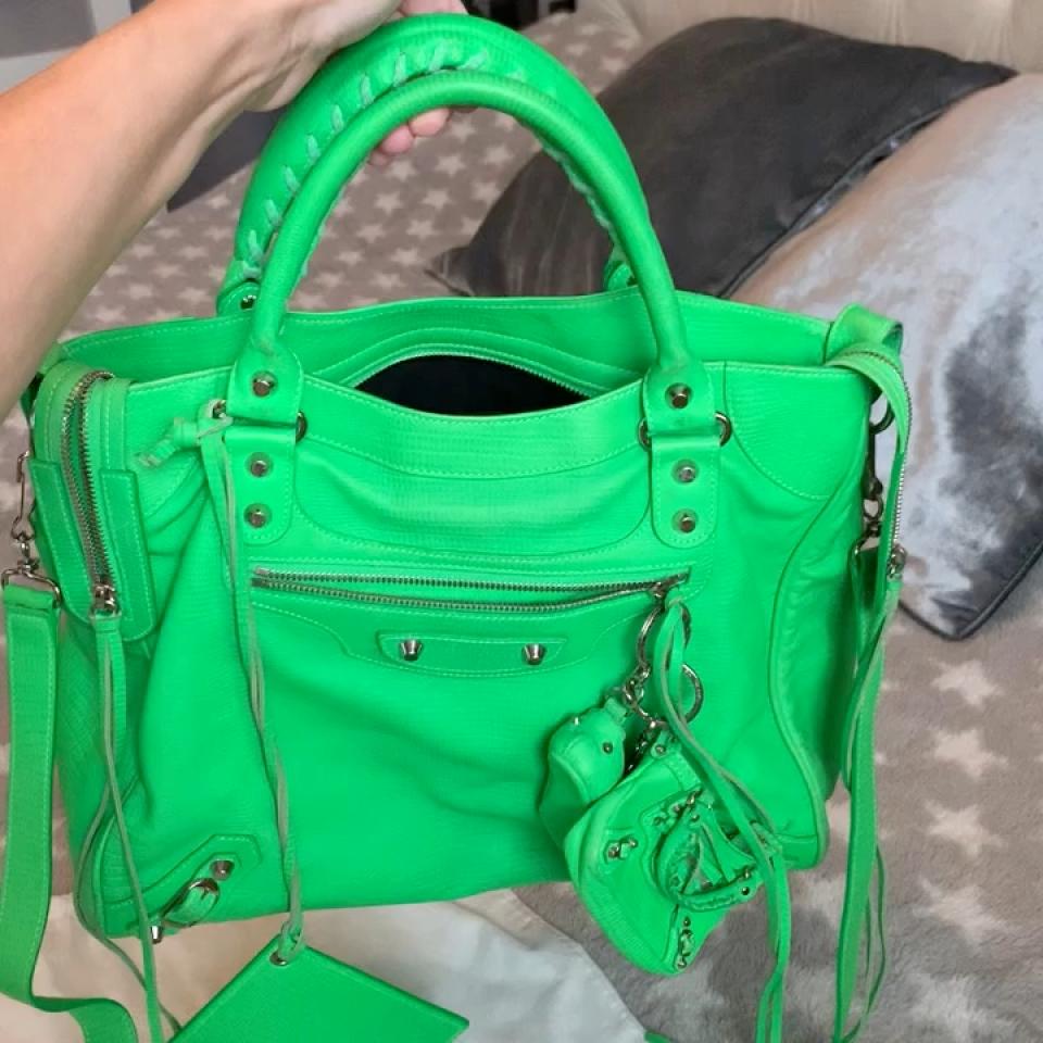balenciaga lime green bag