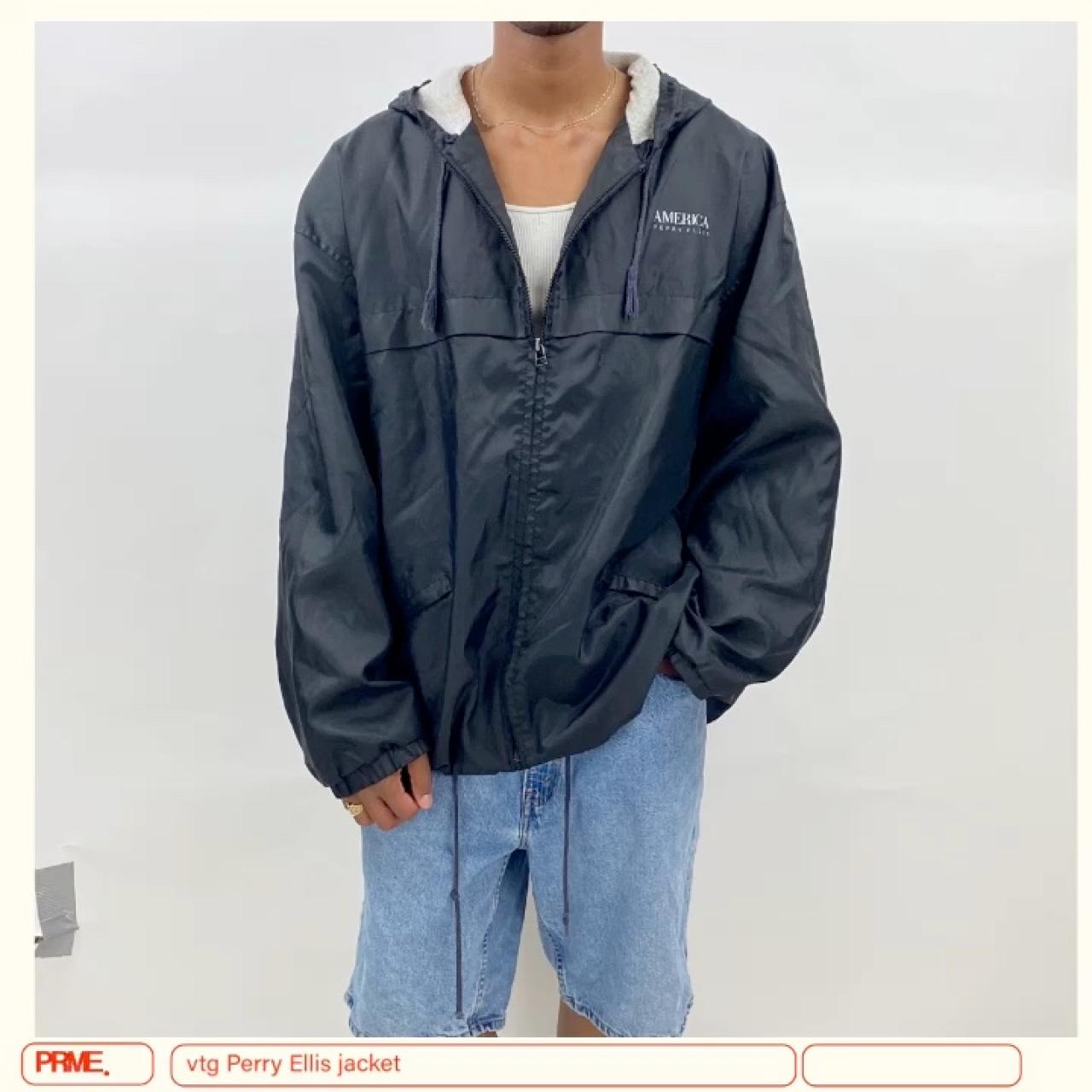 vintage 90s PERRY ELLIS AMERICA Classic spellout zip | Depop
