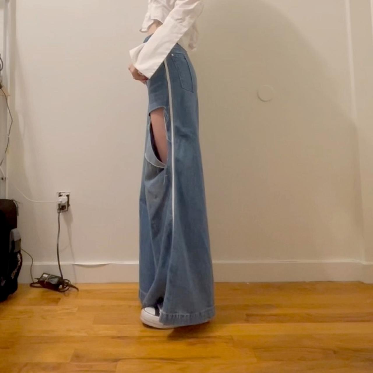 PETER DO - Archived Ripped Wide Leg Jeans... - Depop