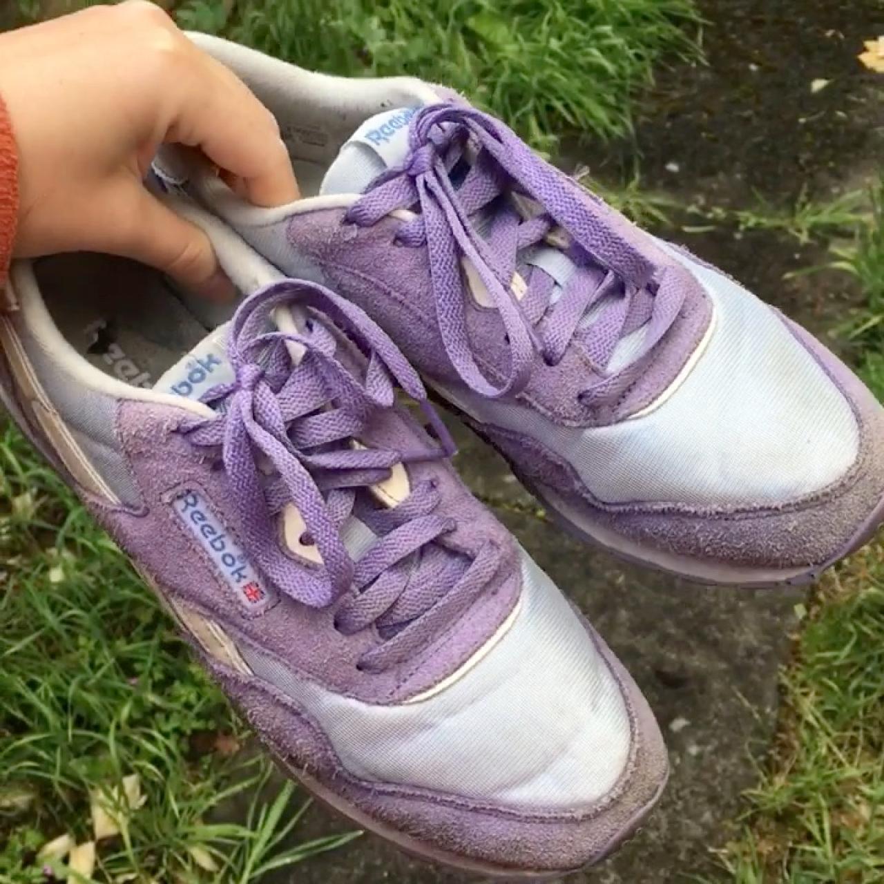 Love these 90s style lilac purple reebok trainers Depop