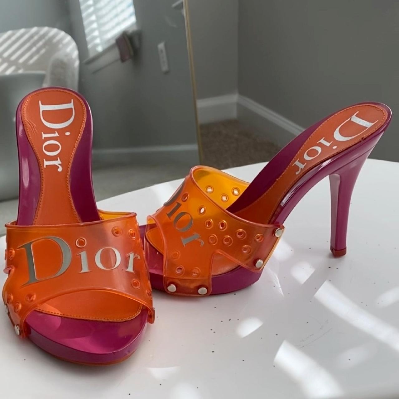 dior plastic heels