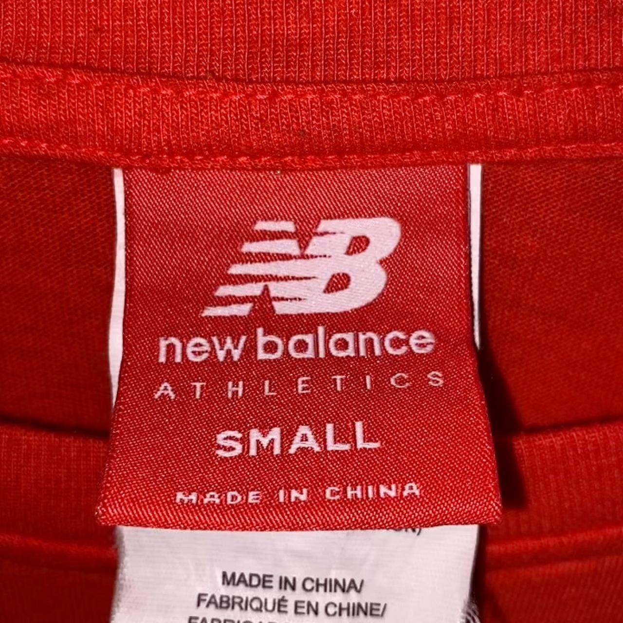 New Balance Women's Orange and Red Tshirt Depop