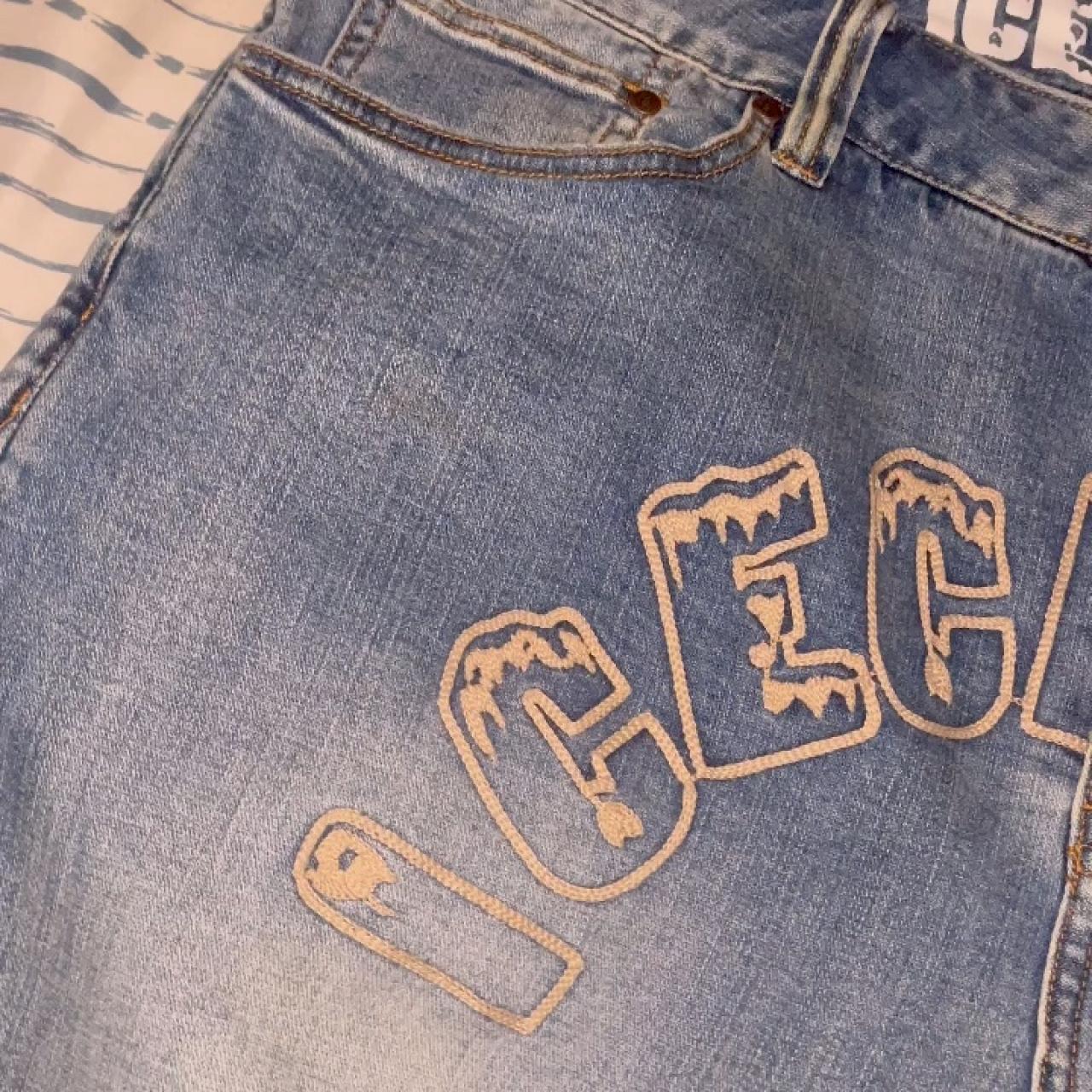 EMBROIDERED ICE CREAM JEANS SIZE 40x32, NEW WITH... Depop