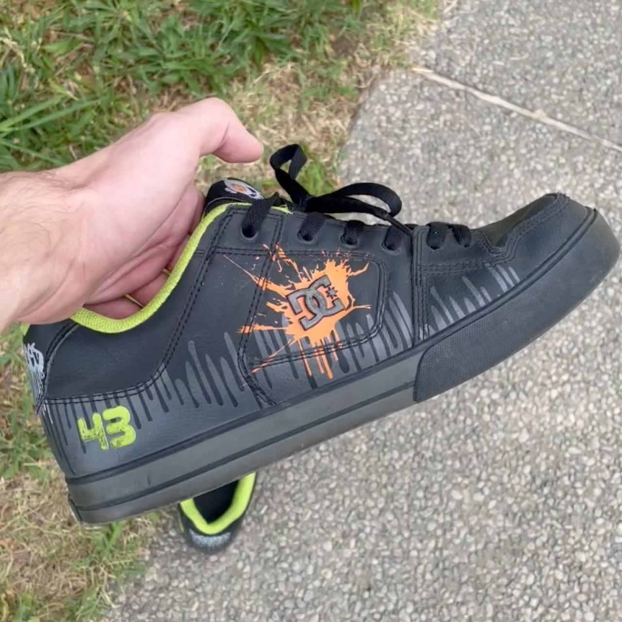 Ken Block Dc shoes, black, lime green, and orange... Depop