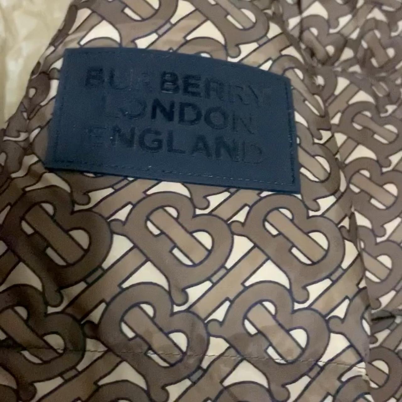 Burberry Detachable Sleeve Monogram Print Puffer Jacket in Brown