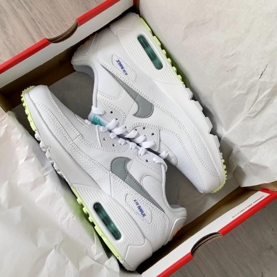 Nike Wmns Air Max 90 Brushstroke White Laser Orange Concord Black  CZ7937-100 - Sepsport