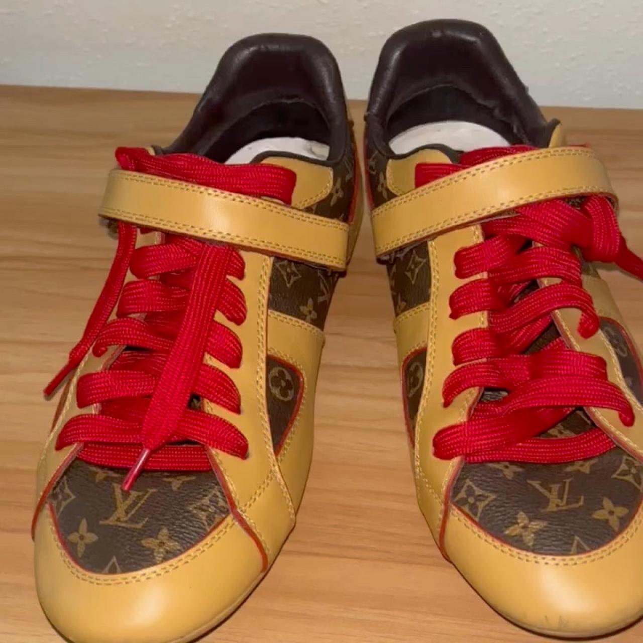 Preowned Louis Vuitton Brown Monogram Canvas And Suede Sneakers Size 435   ModeSens