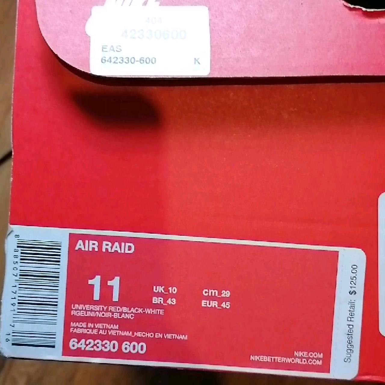 Nike Air Raid University Red Black Men's - 642330-600 - US