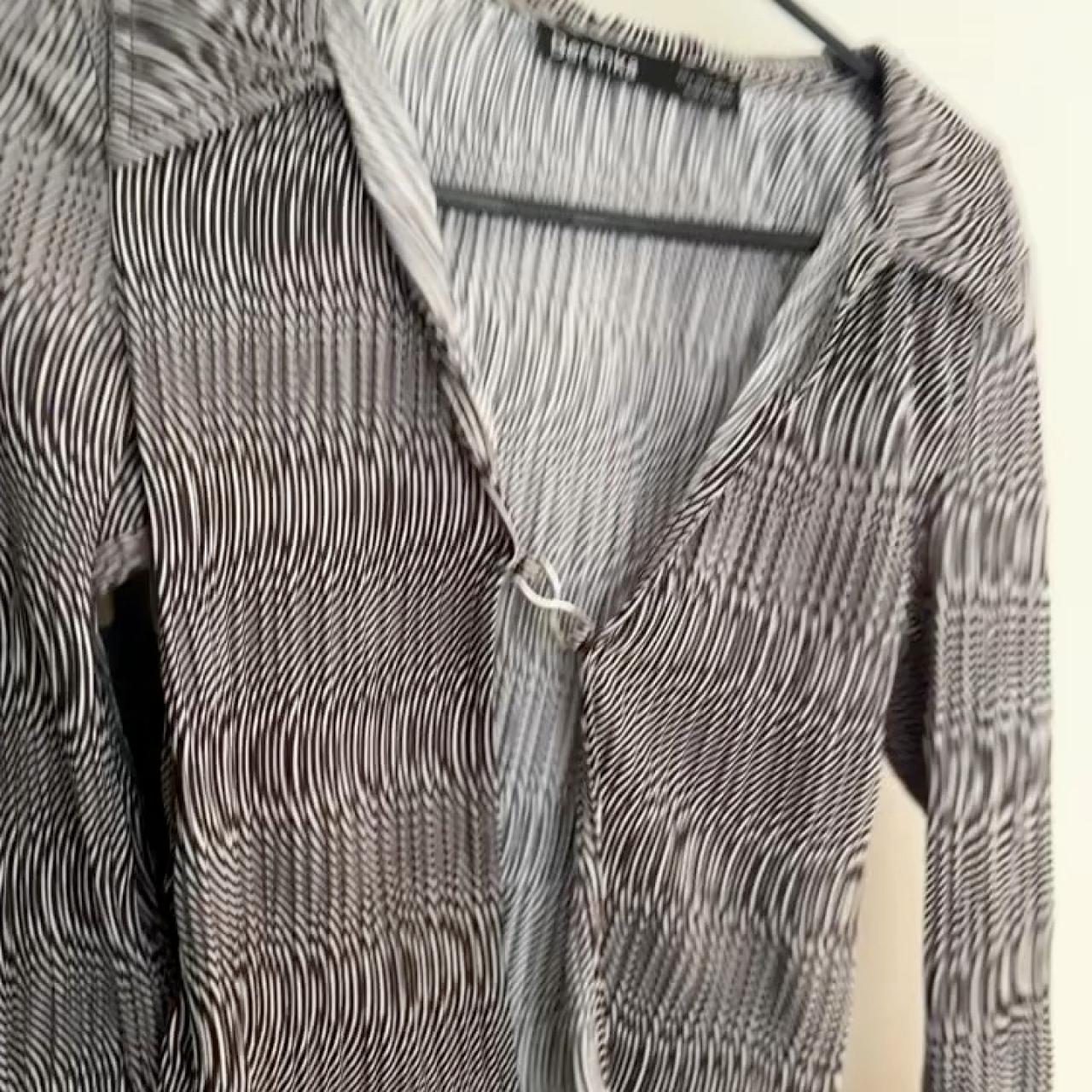 Bershka long sleeve patterned shirt / blouse / top... - Depop