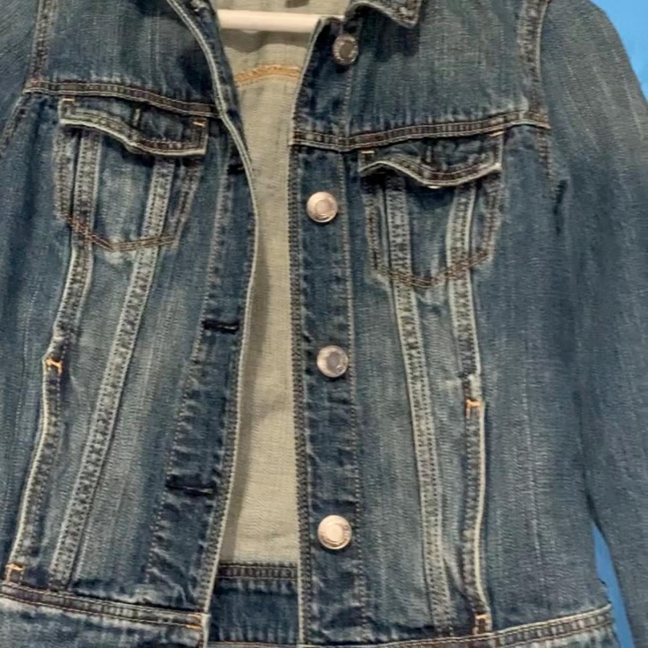 American eagle jean jacket size XS worn once... - Depop