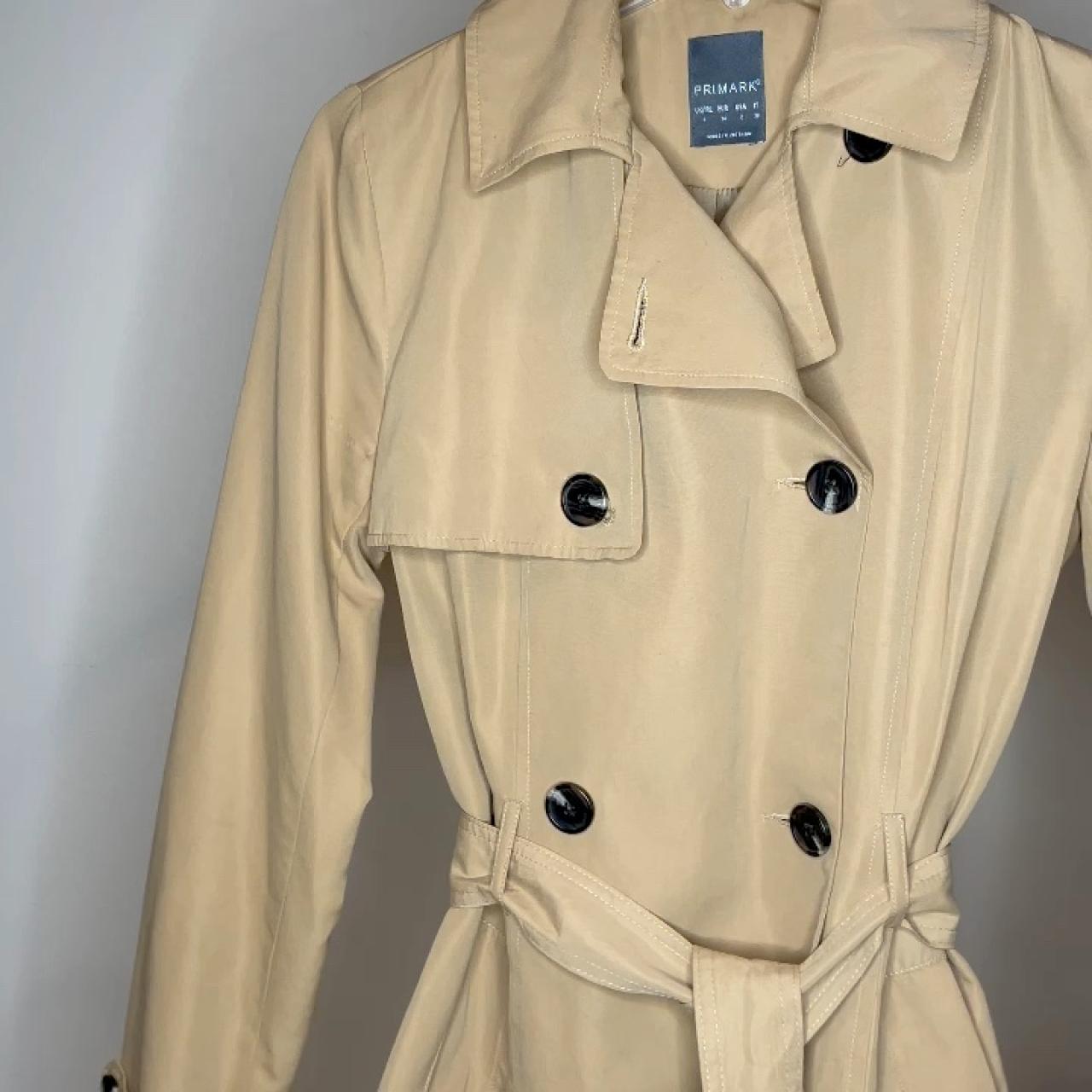 PRIMARK TAN TRENCH COAT in a size USA 2 with pilling... - Depop