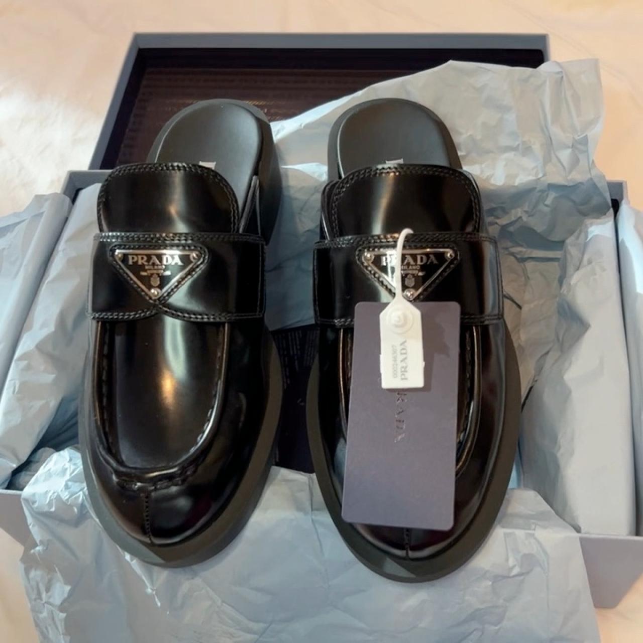 未使用❣️Prada Shoes 39 Prada Brushed Leather Mules - EU36 US6 Never worn, | Depop