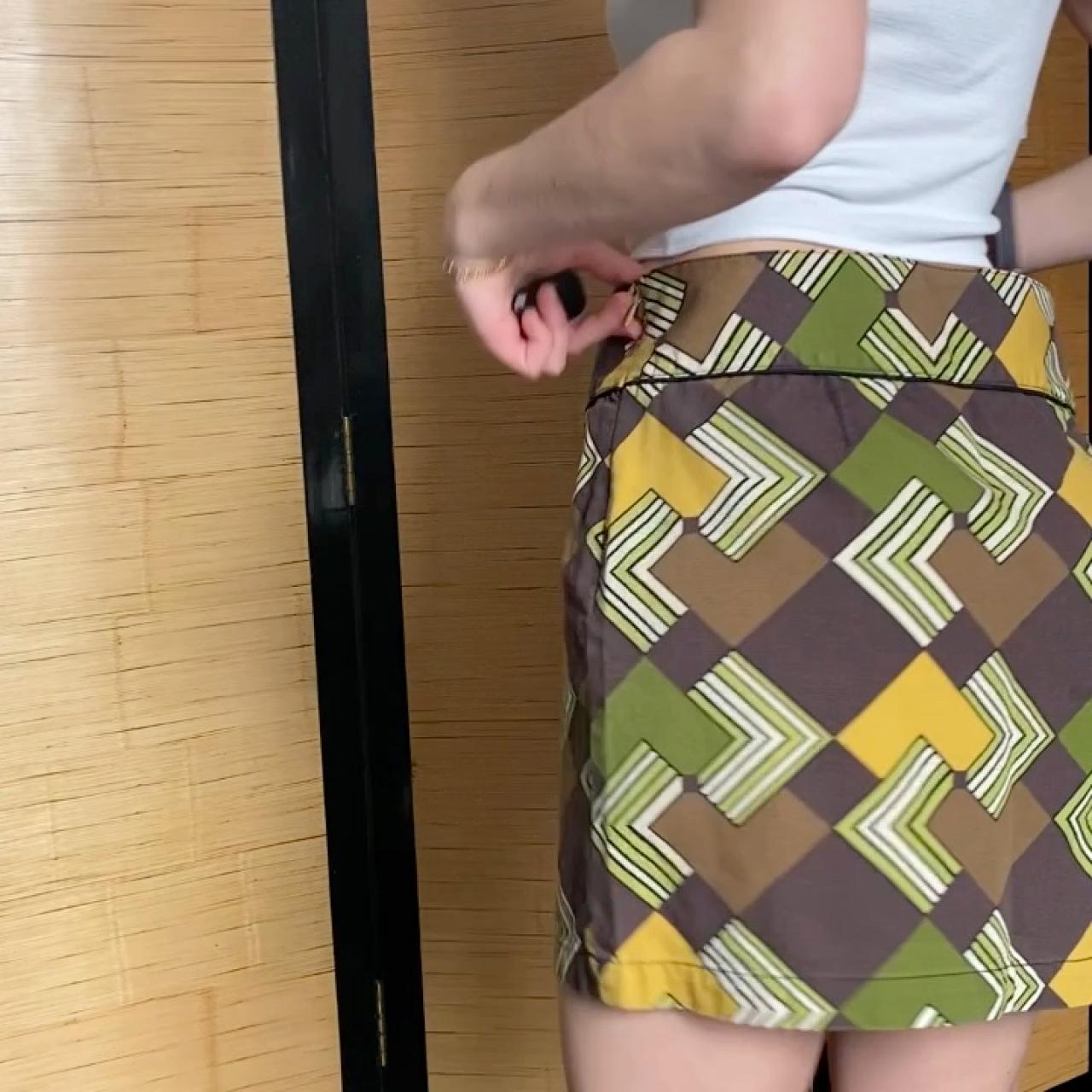 【as\"on】VINTAGE MINI SKIRT S Mini With Slit / 80s Vintage Stretch Mini Skirt / Grey