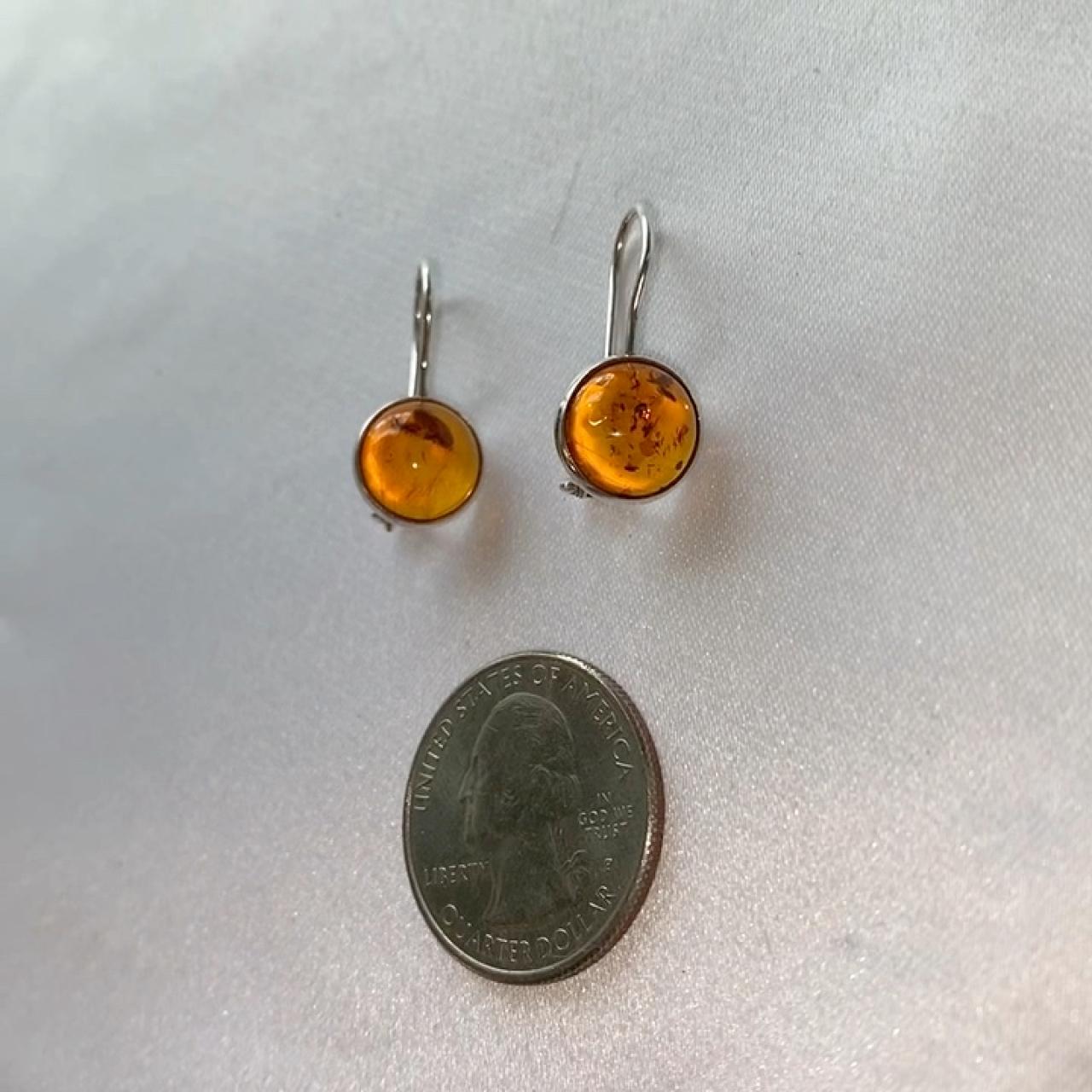 Genuine Amber Earrings Stamped 925 Sterling... Depop