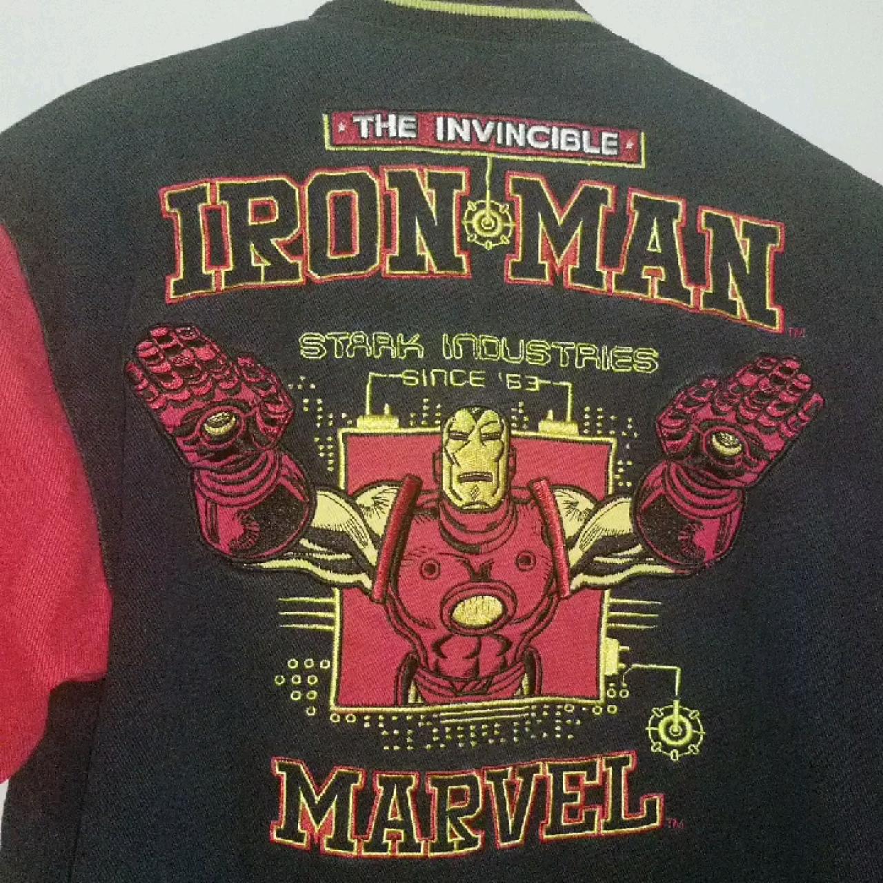 2011 Marvel Iron Man Varsity Style Jacket Size... Depop