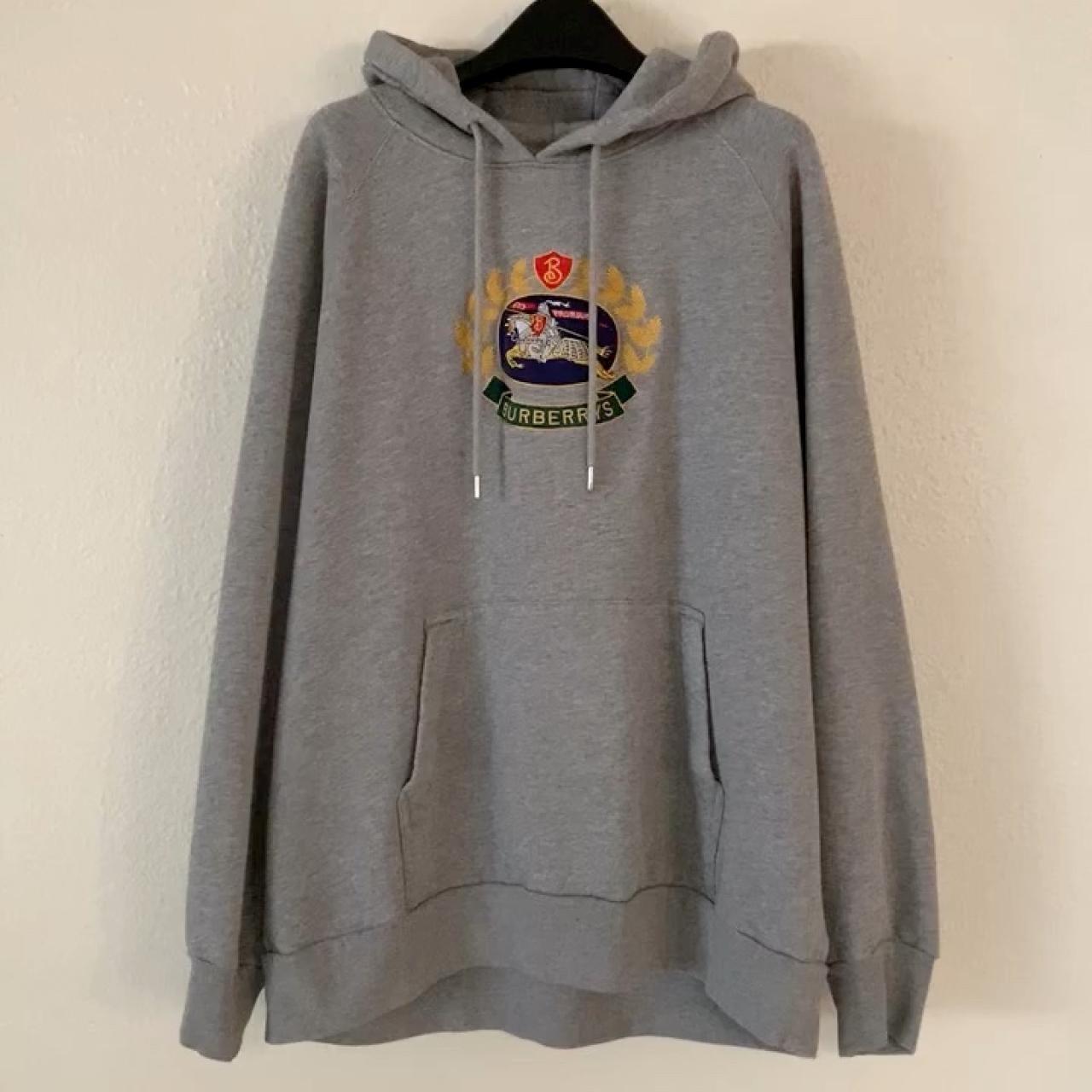 burberry embroidered archive logo jersey hoodie