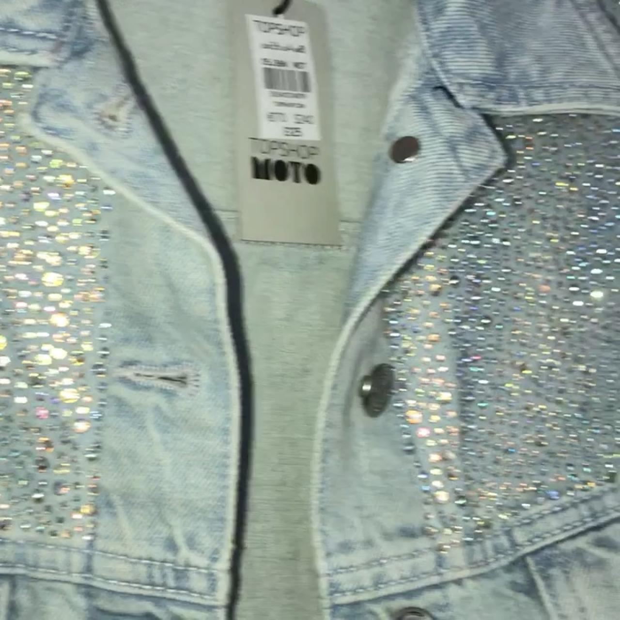 crystal denim jacket topshop