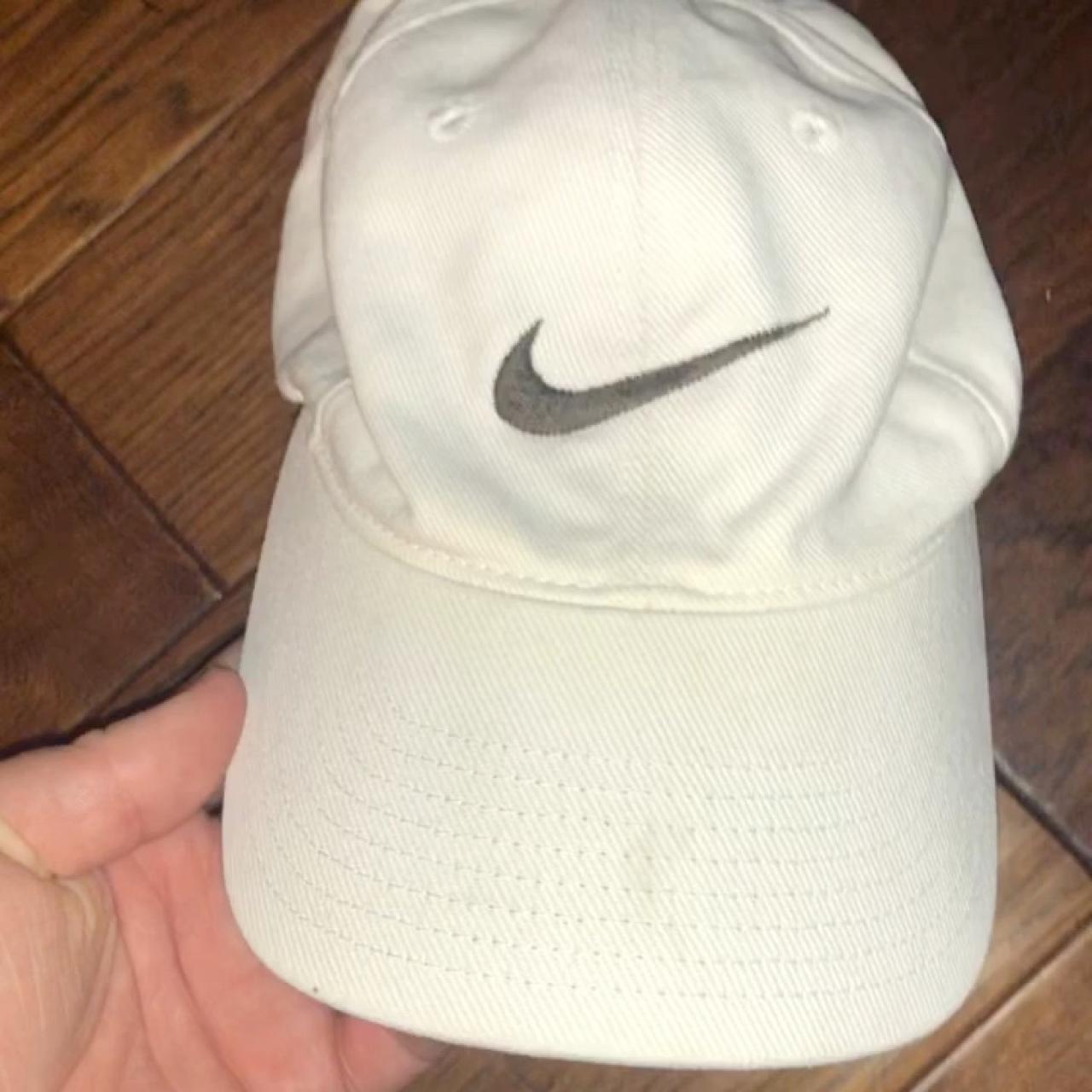 Nike White Tag Hat Cap Snapback Swoosh Check Vintage... - Depop