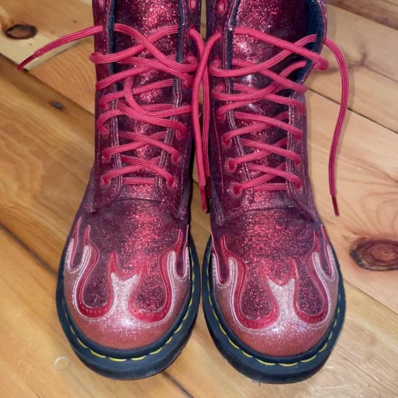 Dr Martens Doc Martens 1460 Pascal flame red glitter. Depop