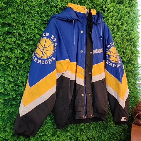 Golden State Warriors Starter Denim Baseball Jersey - Depop