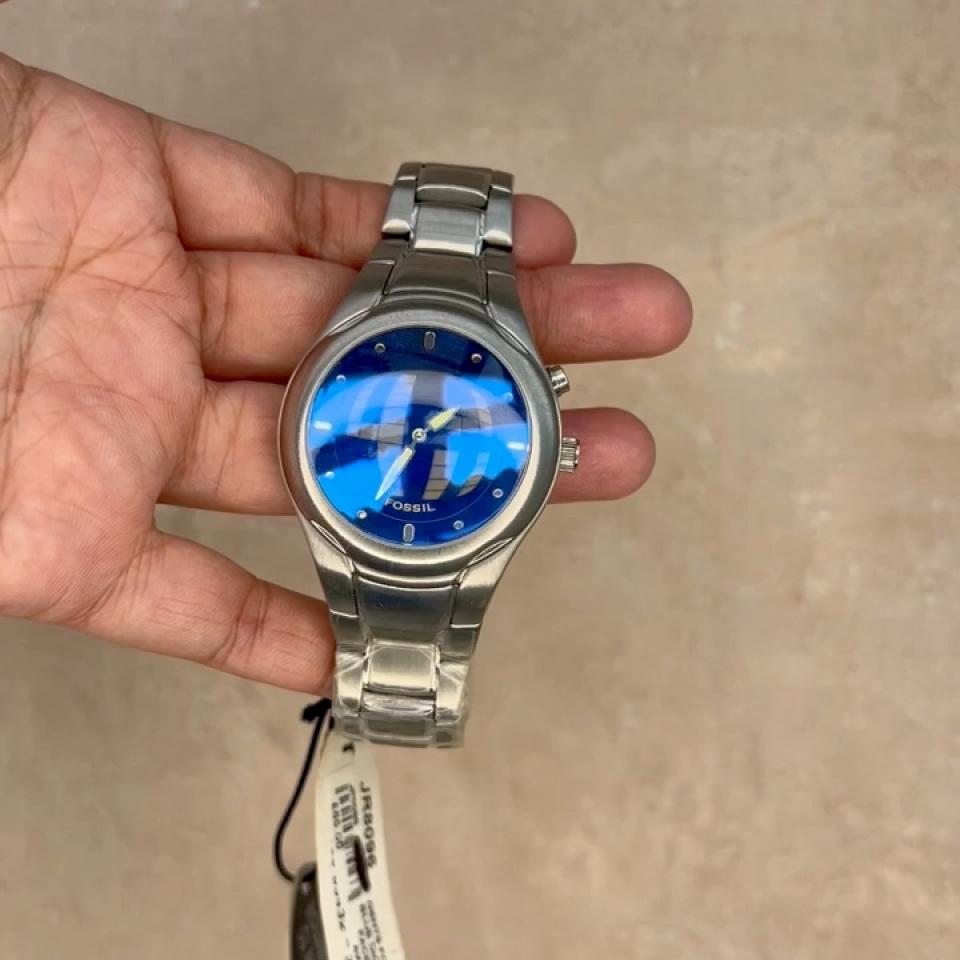 時計 00s y2k fossil big tic moving watch blk y2k FOSSIL Big Tic JR-8122, Animated Black Watch, Steel Band