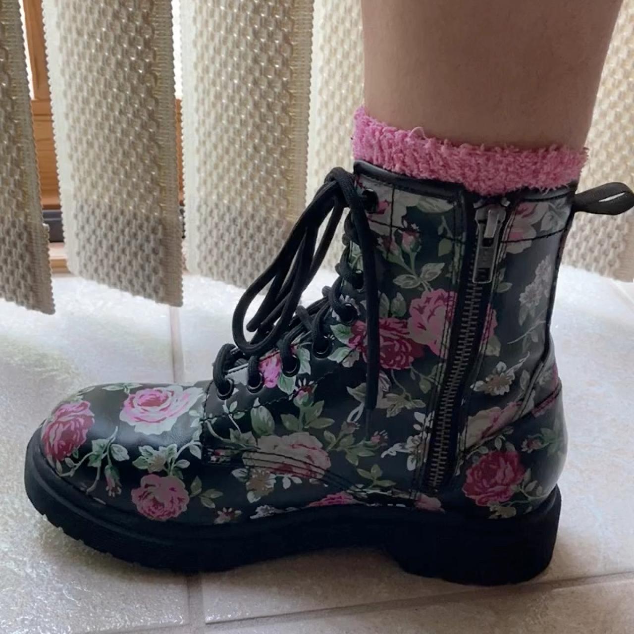 mossimo floral combat boots