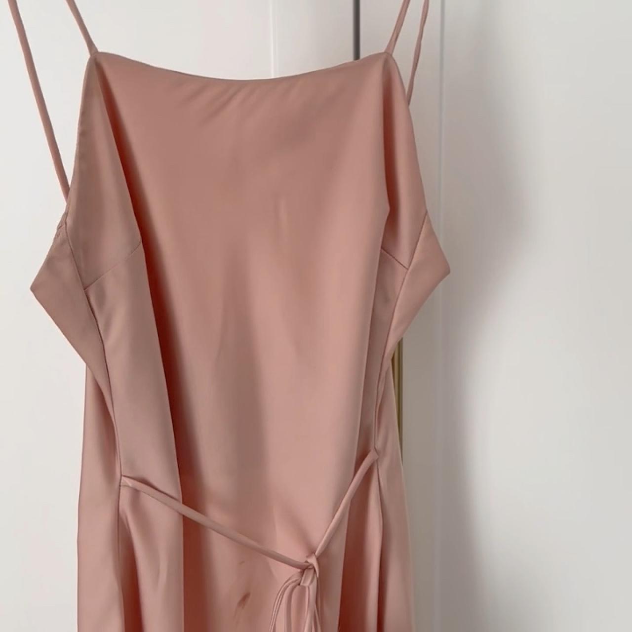 dyspnea gold digger dress midi Blush pink satin Botika-Mia