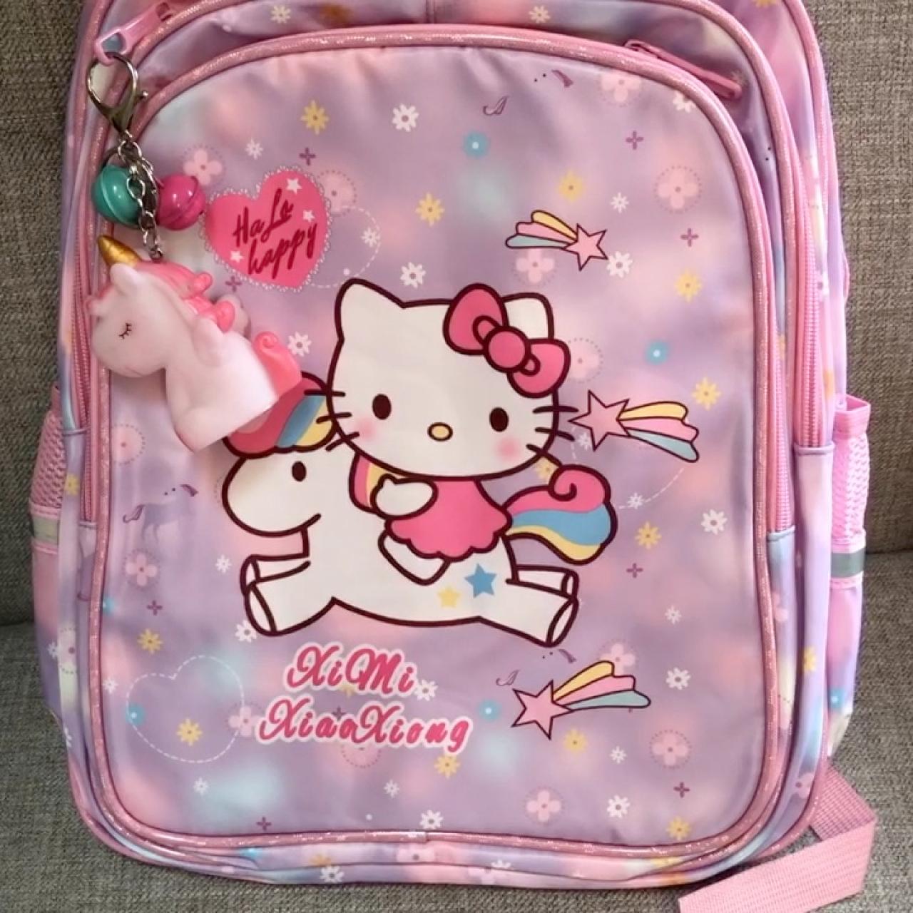 Large Hello Kitty Pink and Purple Backpack Color:... - Depop