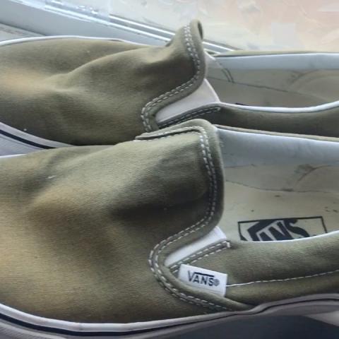 vans slip on olive green