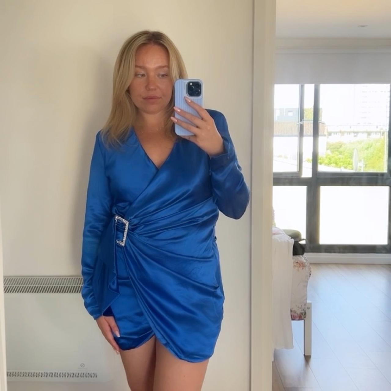 House of CB Women's Blue Dress Depop