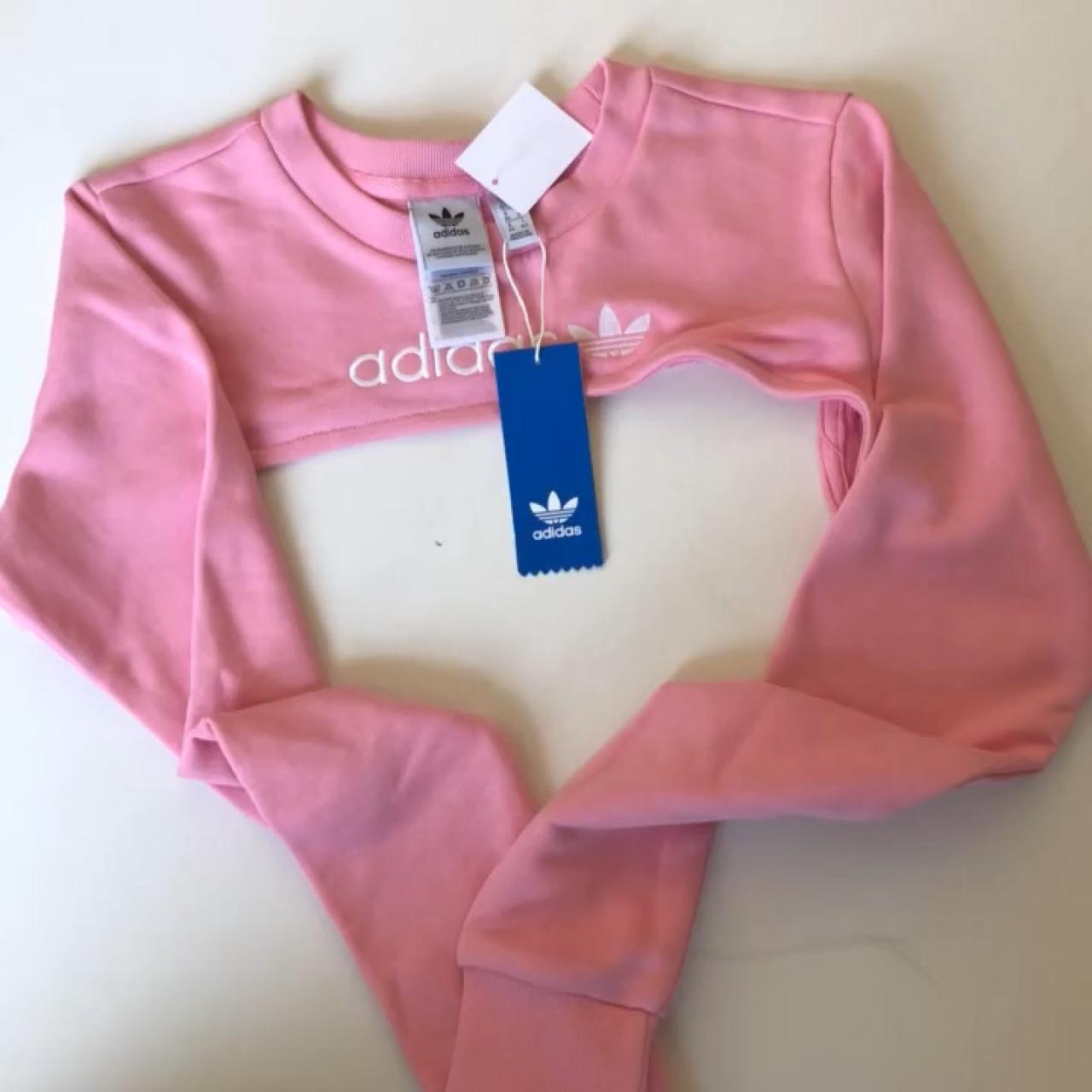 adidas shrug sweater pink