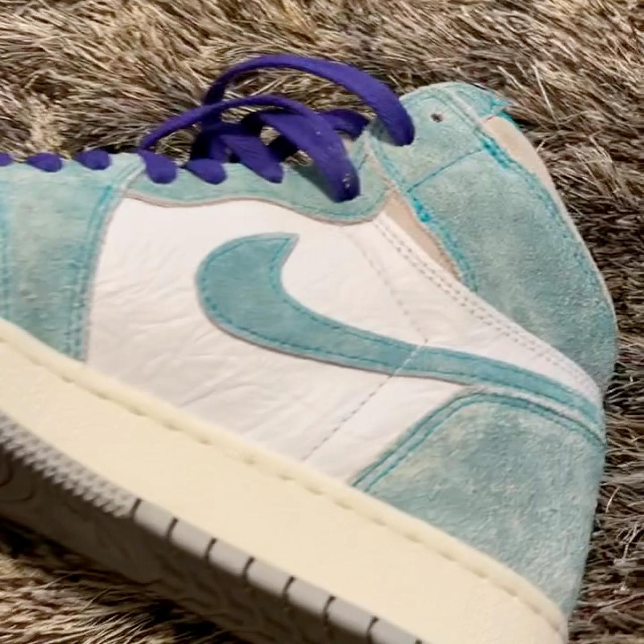 turbo green jordan 1 with purple laces