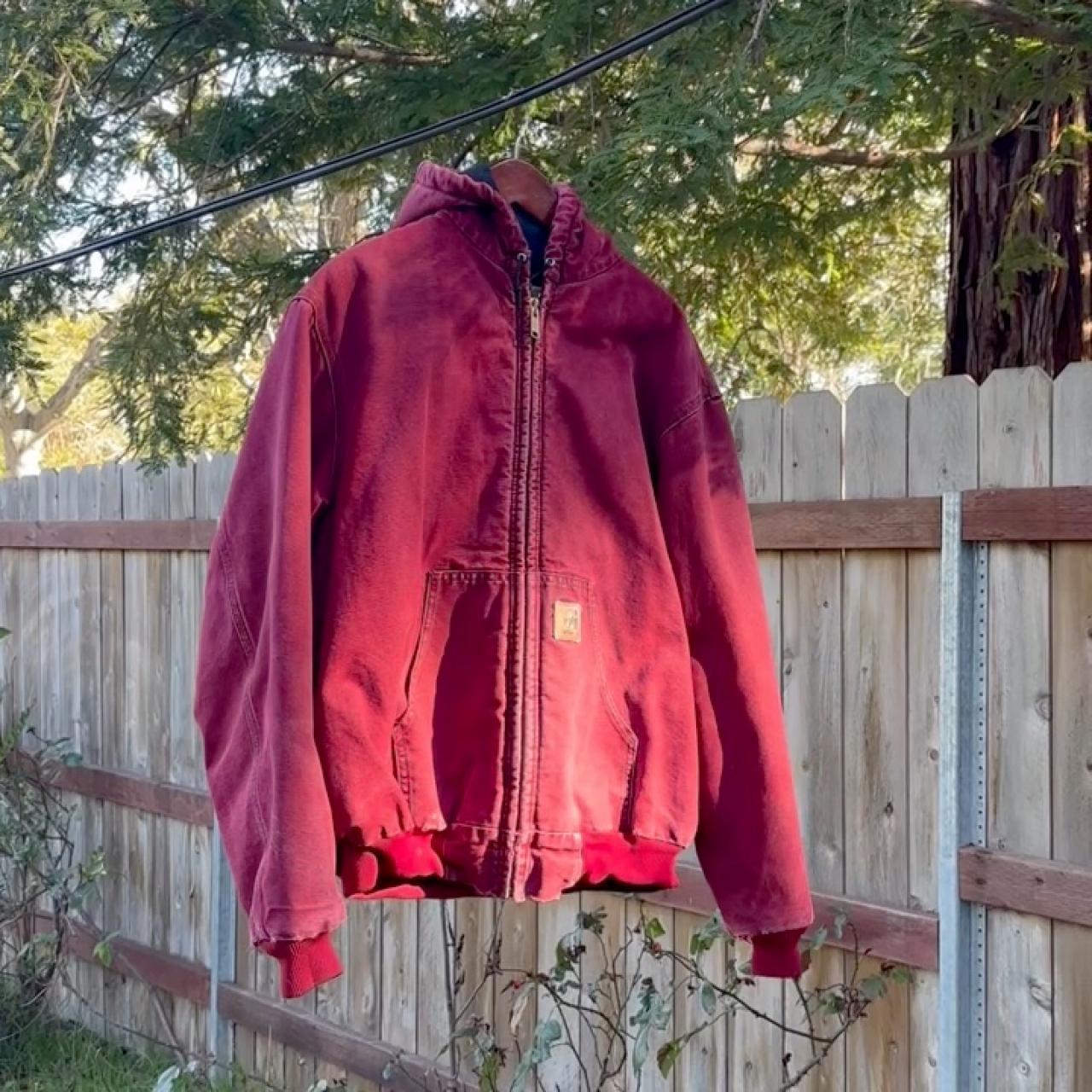 Vintage Carhartt Crimson J68 CRI Insane robust red... | Depop